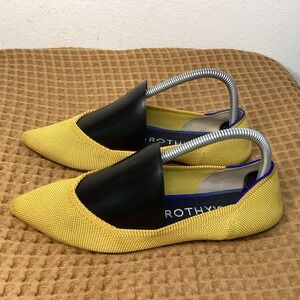Rothy's Knit Pointed Toe Flats Yellow Women's Sz 8 Casual